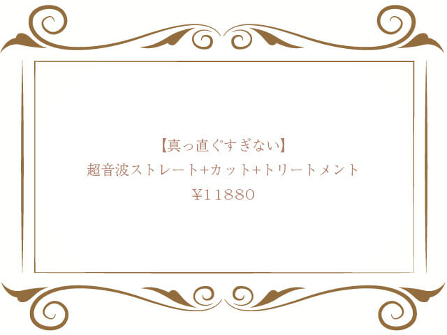 超音波ストレート+カット+ダブルトリートメント¥11880